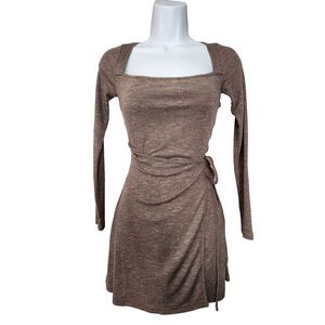 Princess Polly Womens Size 2 Long Sleeve Wrap Mini Dress Tie Side